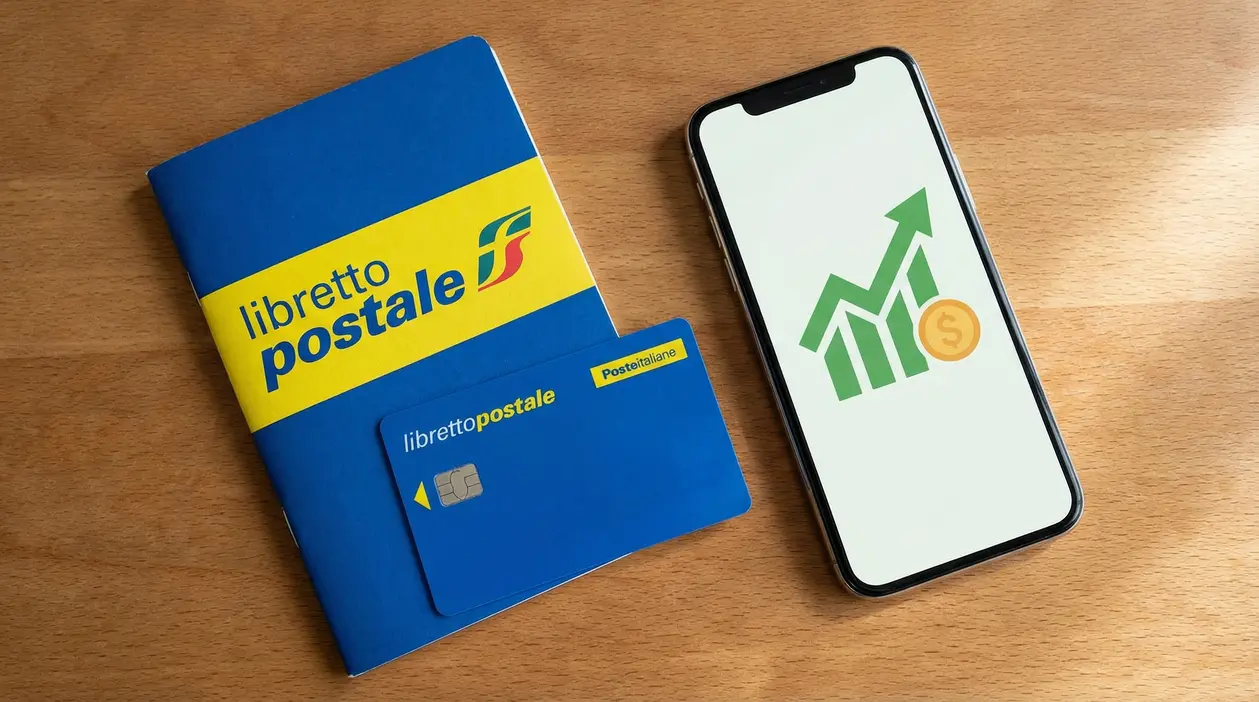 Libretto postale con carta e smartphone su tavolo, immagine legata a una nuova agevolazione per i clienti